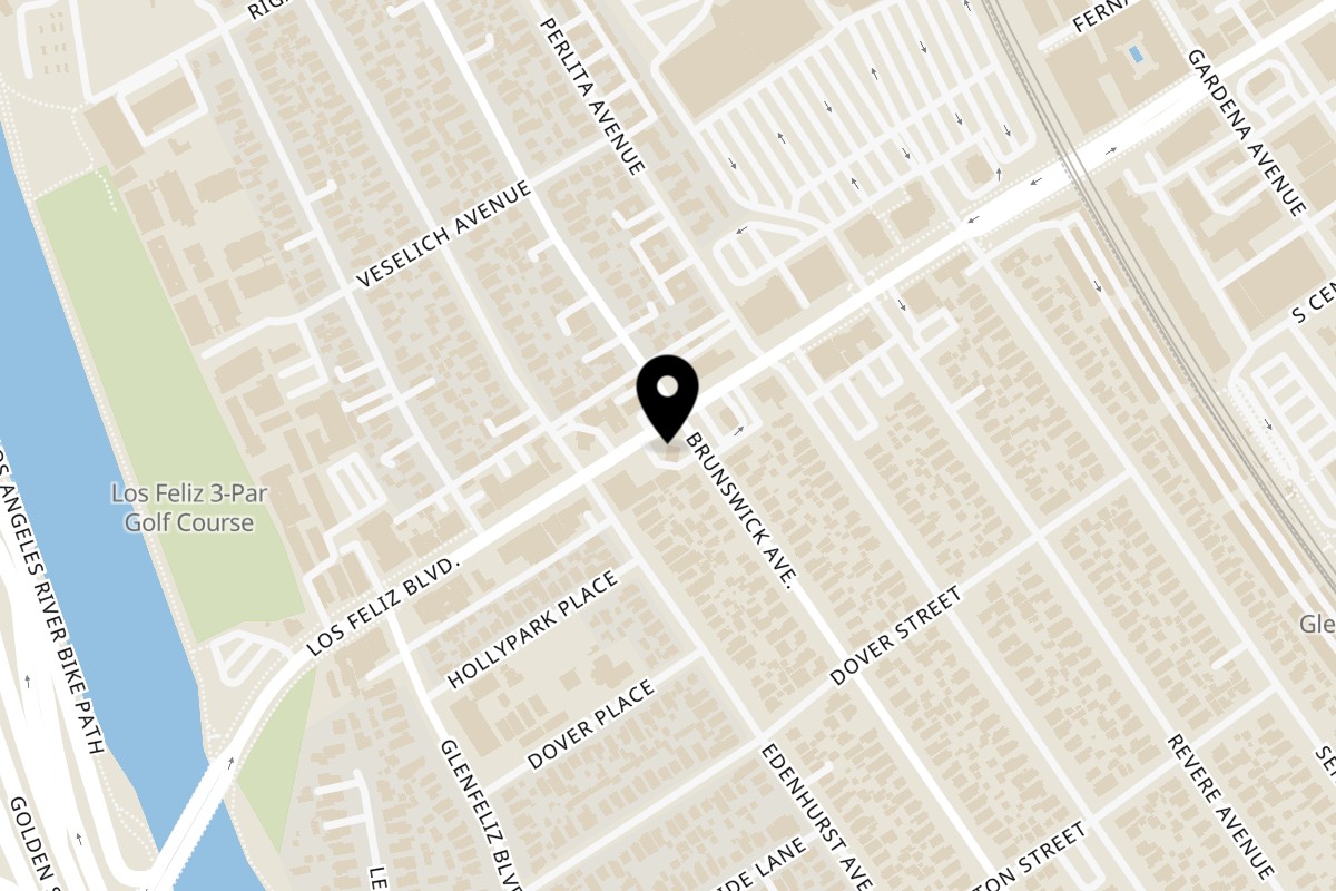 Map showing the location of El Flamin Taco - Los Feliz on 3050 Los Feliz Blvd in Los Angeles